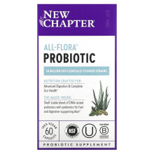 New Chapter, All-Flora Probiotikum, 10 Milliarden KBE, 60 Vegane Kapseln