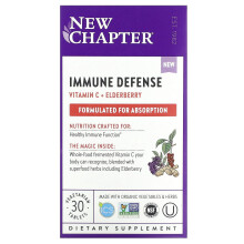 New Chapter, Immun Abwehr, Vitamin C + Holunderbeere, 30 Vegetarische Tabletten
