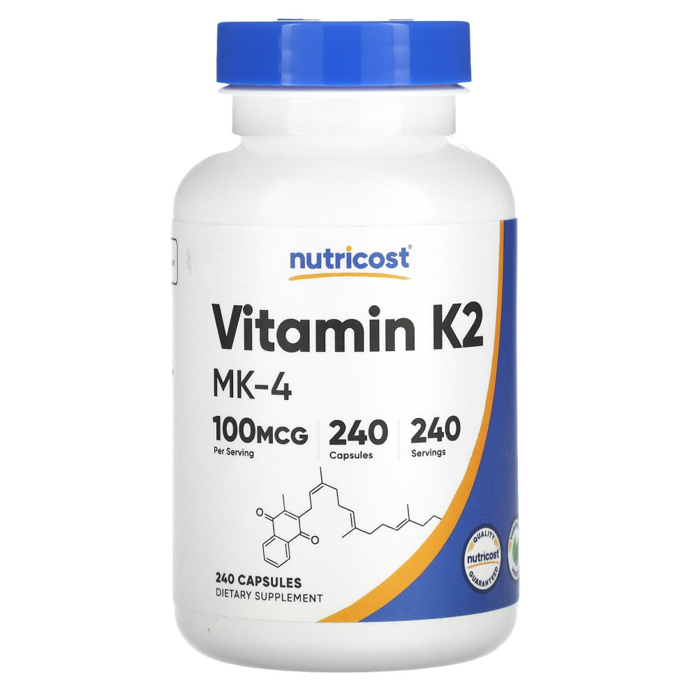 Nutricost , Vitamin K2, 100 Mcg, 240 Capsules