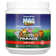 NaturesPlus, Mag Kidz, Animal Parade, Kinder-Magnesiumpulver-Ergänzung, Kirsche, 0,38 lb (171 g)