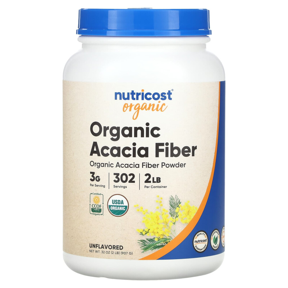 Nutricost , Organic Acacia Fiber Powder, Unflavored, 32 Oz (907 G)