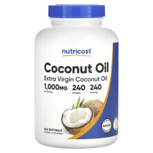 Nutricost, Natives Kokosnussöl, 1.000 mg, 240 Kapseln