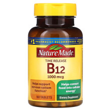 Nature Made, B12, Zeitverzögerte Freisetzung, 1.000 mcg, 160 Tabletten