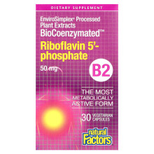 Natural Factors, Biokoenzymatisch‚Ñ, B2, Riboflavin-5'-Phosphat, 50 mg, 30 Vegetarische Kapseln