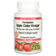 Natural Factors, Fermentierter Apfelessig, 500 mg, 90 Vegetarische Kapseln
