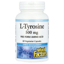 Natural Factors, L-Tyrosin, 1.000 mg, 60 Vegetarische Kapseln (500 mg pro Kapsel)