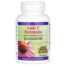 Natural Factors, Formule Anti-V, avec Echinamide Cliniquement Prouvé, 60 Gélules Molles