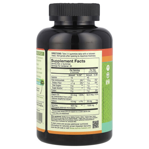 Nutrex Hawaii, Spiruline Hawaïenne Pure Plus Vitamine D3 Gummies, 60 Gummies Tropiques 2