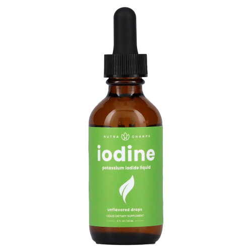 NutraChamps, Gouttes d'Iode Liquide, Sans Saveur, 2 fl oz (60 ml)