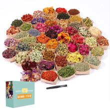Sacatrtorkade blommor 50 psar 100% Natural Dried Herbs Kit For Soap Making Candle Harts Smycken Making Bath Nail - Inkludera Rose Petals Rosebud