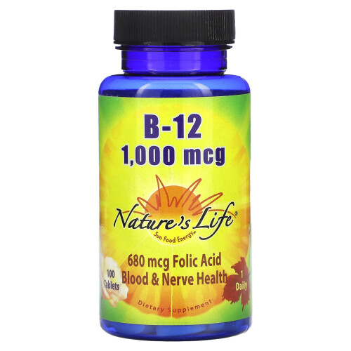 Nature's Life, B-12, 1.000 mcg, 100 Tabletten