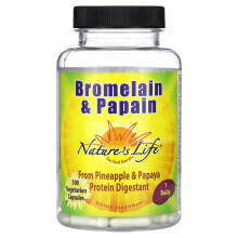 Nature's Life, Bromélaïne & Papaïne, 100 Gélules Végétariennes