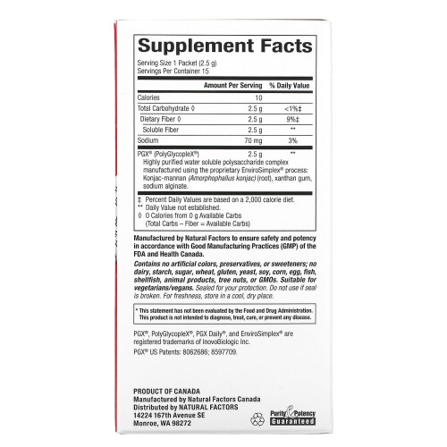 Natural Factors, PGX Daily, Singles, 15 Sticks, 2.5 g Per Stick 2