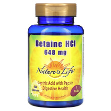 Nature's Life, Bétaïne HCl, 648 mg, 100 Gélules