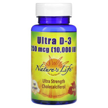 Nature's Life, Ultra D-3, 250 mcg (10 000 UI), 100 Softgels