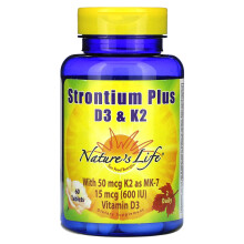 Nature's Life, Strontium Plus D3 & K2, 60 Comprimés