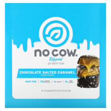 No Cow, Barre Protéinée Enrobée, Caramel Salé au Chocolat, 12 Barres, 2,12 oz (60 g) l'unité
