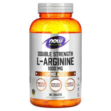 L-arginine double concentration 1000 mg, 180 comprimés Now Foods