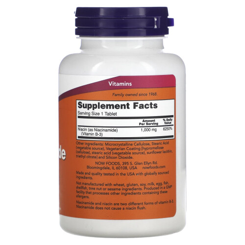 NOW Foods NOW Foods, Niacinamide, 1000mg - 90 tablets 1