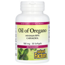 Natural Factors, Oreganoöl, 180 mg, 30 Softgels