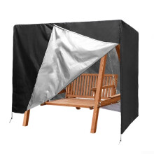 Patio Swing Cover for 3 Seater Outdoor Furniture, Heavy Duty 210D Oxford Fabric, Weatherproof, Dust Resistant, Black