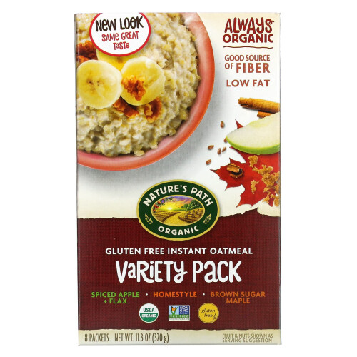 Nature's Path, Glutenfreies Instant-Haferflocken, Sortimentspackung, 8 Beutel, 11,3 oz (320 g)