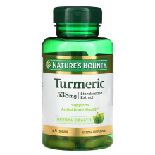 Nature's Bounty, Kurkuma, Standardisierter Extrakt, 538 mg, 45 Kapseln