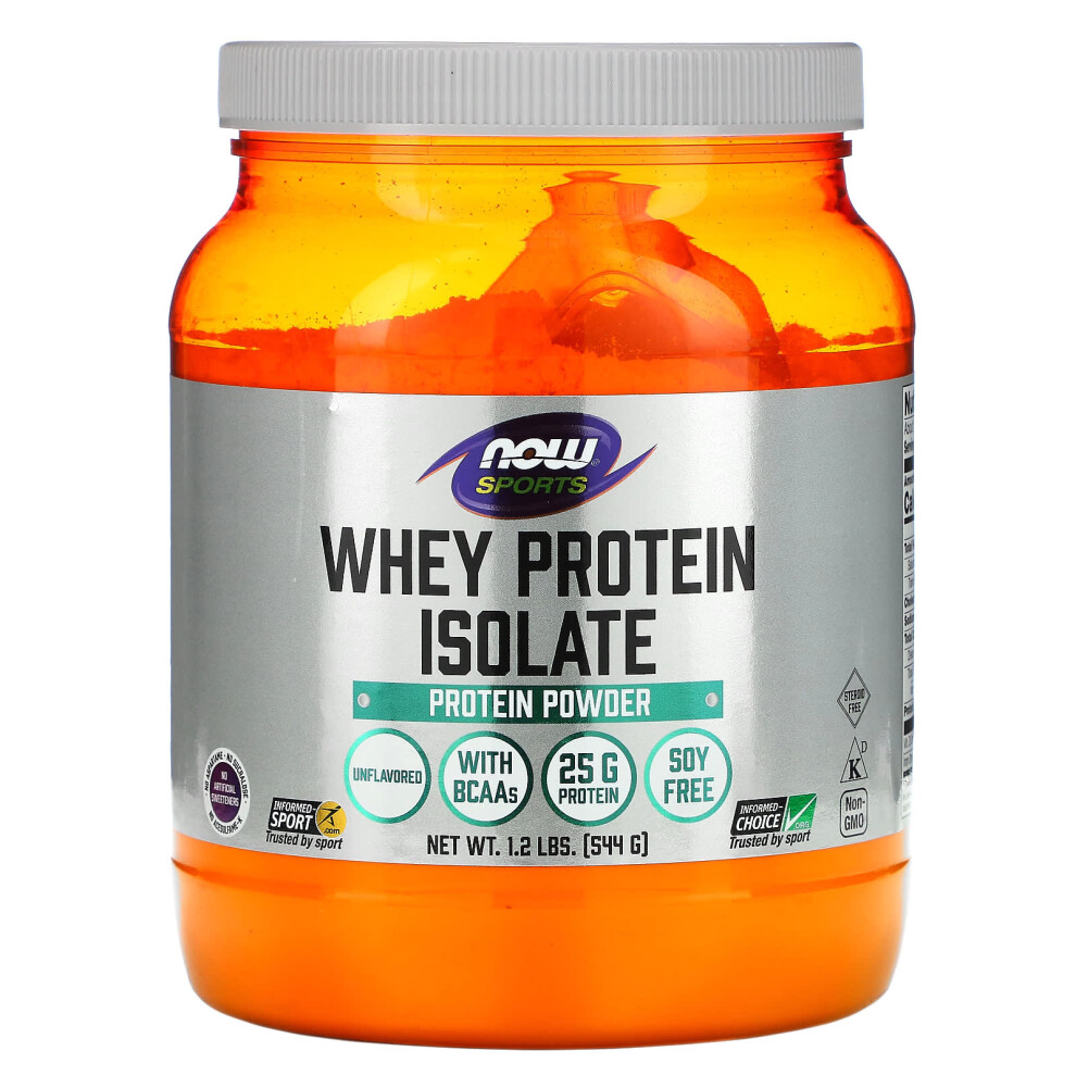 Now Foods , Sports, Whey Protein Isolate, Unflavored, 1.2 Lbs (544 G)