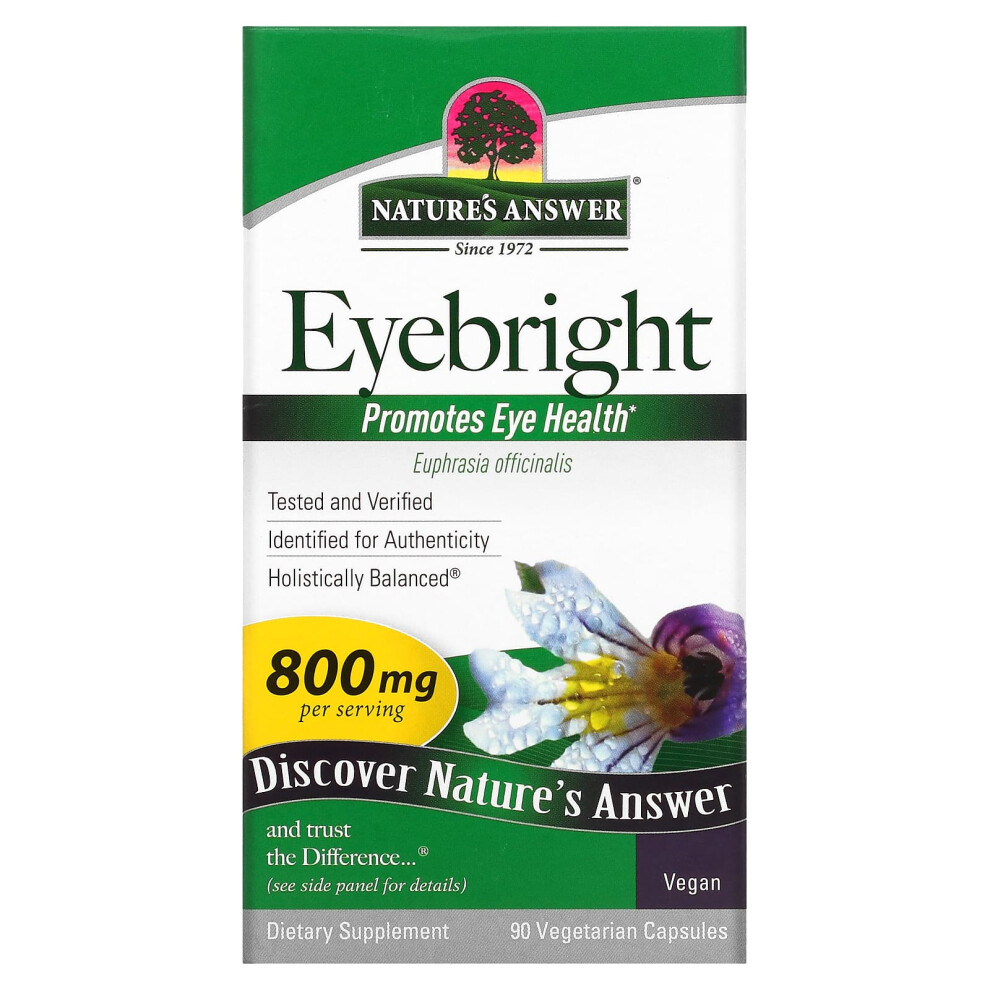 Nature's Answer , Eyebright, 800 Mg, 90 Vegetarian Capsules (400 Mg Per Capsule)