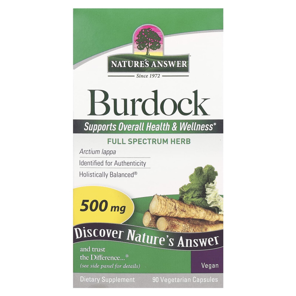 Nature's Answer , Burdock, 500 Mg, 90 Vegetarian Capsules