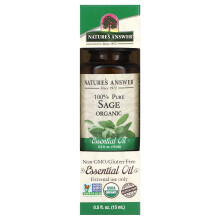 Nature's Answer, Huile Essentielle 100% Pure et Biologique, Sauge, 0,5 fl oz (15 ml)