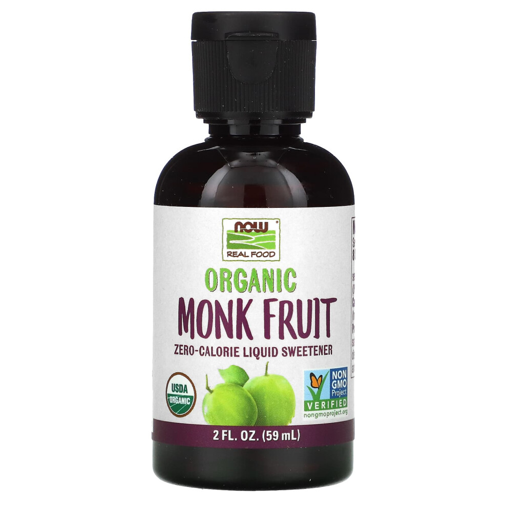 Now Foods , Real Food, Organic Monk Fruit, Liquid Sweetener, 2 Fl Oz (59 Ml)