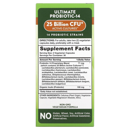Nature's Truth, Ultimate Probiotic-14, 25 Billion, 60 Vegetarian Capsules 1