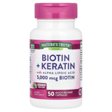 Nature's Truth, Biotin + Keratin mit Alpha-Liponsäure, 50 Schnellfreisetzungskapseln