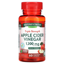 Nature's Truth, Dreifach-Stärke Apfelessig, 1.200 mg, 60 Vegetarische Kapseln (600 mg pro Kapsel)