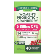 Nature's Truth, Probiotique Femme + Canneberge, 40 Gélules Végétariennes