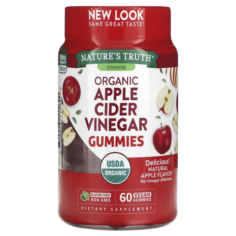 Nature's Truth , Organic Apple Cider Vinegar, Natural Apple, 60 Vegan Gummies