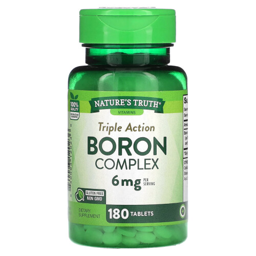 Nature's Truth, Complexe de Bore Triple Action, 6 mg, 180 Comprimés (3 mg par Comprimé)