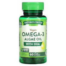 Nature's Truth, Veganes Omega-3 Algenöl mit DHA, 60 Vegane Softgels