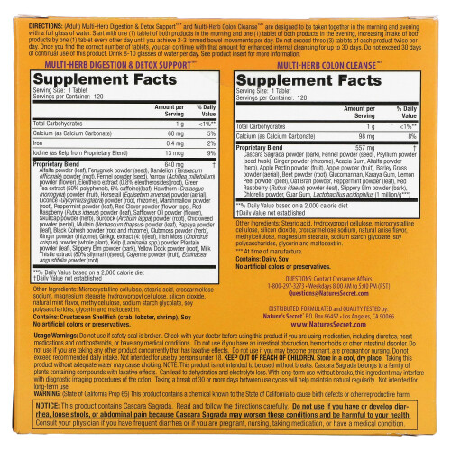 Nature's Secret, Ultimate Cleanse, 2 Part Total-Body Program, 2 Bottles, 120 Tablets Each 2