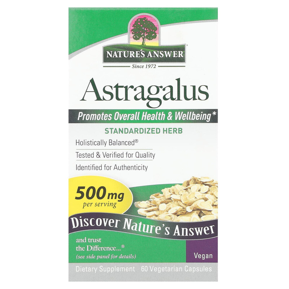 Nature's Answer , Astragalus, 500 Mg, 60 Vegetarian Capsules