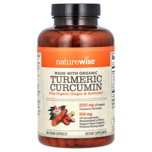 NatureWise, Bio-Kurkuma Curcumin, 180 vegane Kapseln