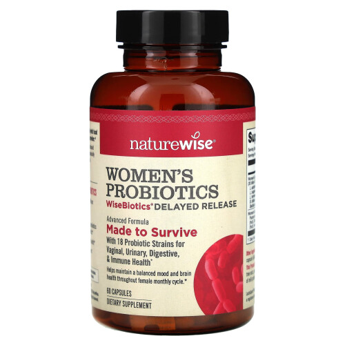 NatureWise, Probiotiques pour Femmes, WiseBiotics à Libération Différée, 60 Capsules