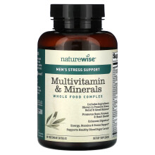 NatureWise, Soutien au Stress Hommes, Multivitamines & Minéraux, 60 Gélules Végétariennes