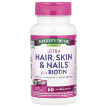 Nature's Truth, Ultra Haar, Haut & Nägel Plus Biotin, 60 überzogene Kapseltabletten