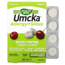 Nature's Way, Umcka, Allergie + Nebenhöhlen, Kirsche, 20 Tabletten