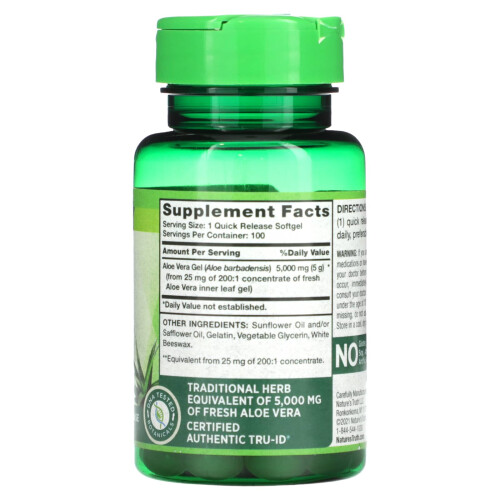 Nature's Truth, Potent, Aloe Vera , 5,000 mg , 100 Quick Release Softgels 2