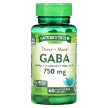 Nature's Truth, Gaba, Gamma Aminobuttersäure, 750 mg, 60 Schnell Freisetzung Kapseln