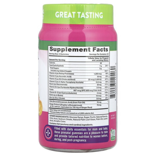 Pränatales Multi + DHA, Folsäure Gummis, Köstliche Frucht 2