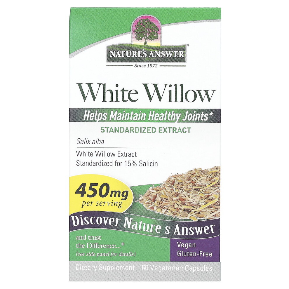 Nature's Answer White Willow, 450 Mg 60 Vegetarian Capsules